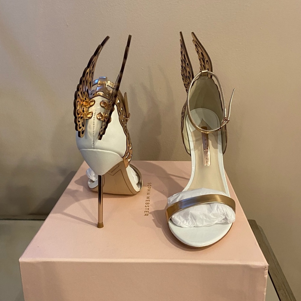 Sophia Webster Evangeline Sandal White Rose Gold